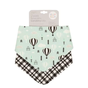 All4Ella Bandana Bibs 2pk - Hot Air Balloons