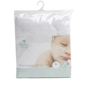 Baby First Bassinet Flannelette Sheet - Set White