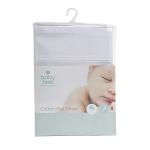 Baby First Bassinet Flat Sheet White