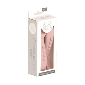 All4Ella Comfy grip silicone forks 2pk - Dusty Pink