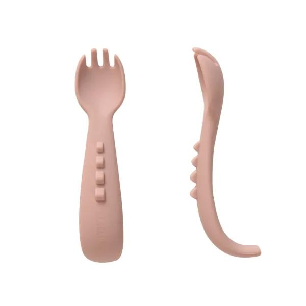 All4Ella Comfy grip silicone forks 2pk - Dusty Pink