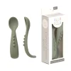 All4Ella Comfy grip silicone spoons 2pk - Olive