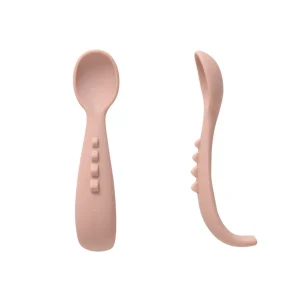 All4Ella Comfy grip silicone spoons 2pk - Dusty Pink