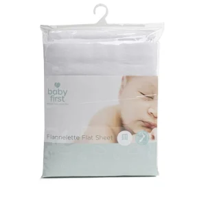 Baby First Cot Flannelette Sheet - Flat White