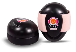 Ems for Kids Earmuffs-Black/Headband-Coral