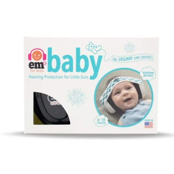 Ems for Kids Earmuffs-Black/Headband-Coral