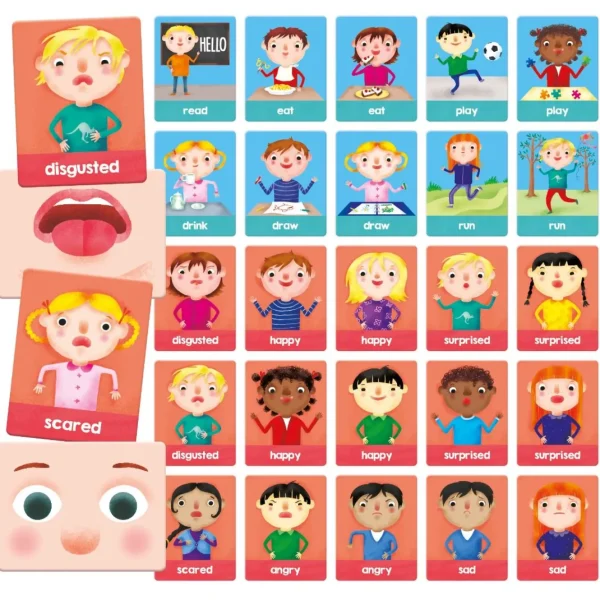 Headu Flashcards: Emotions and Actions (Montessori)