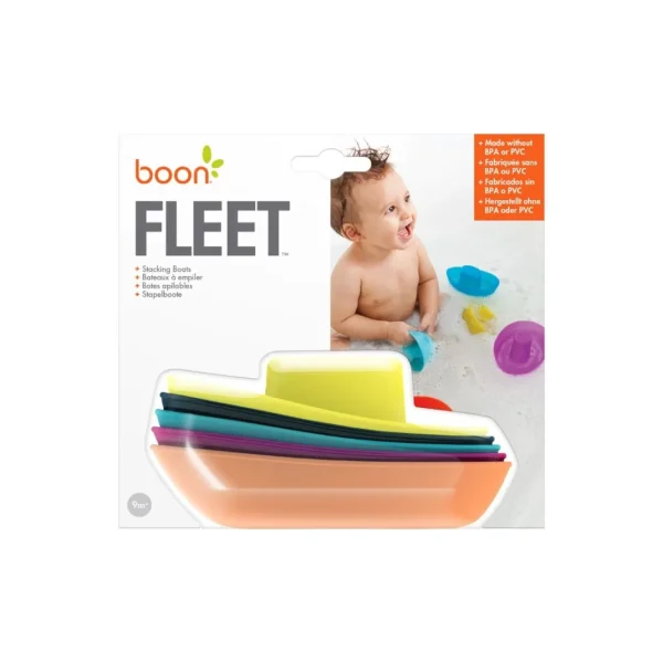 Boon FLEET Stacking Boats 5pc set - Navy/Yellow