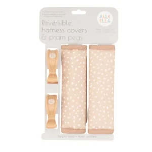 All4Ella Harness Covers & Pram Pegs - Beige Dots