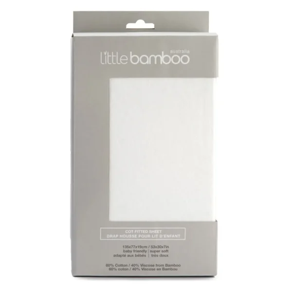 Little Linen Little Bamboo Jersey Fitted Sheet Cot Natural