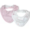 Little Linen Little Bamboo Muslin Bib 2Pk - Dusty Pink