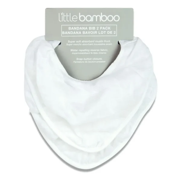 Little Linen Little Bamboo Muslin Bib 2pk - Natural