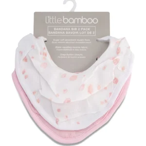 Little Linen Little Bamboo Muslin Bib 2Pk - Dusty Pink