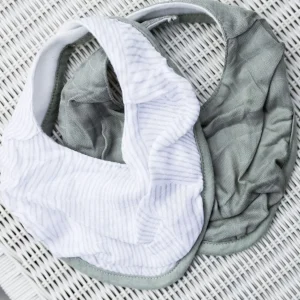 Little Linen Little Bamboo Muslin Bib 2pk - Bayleaf