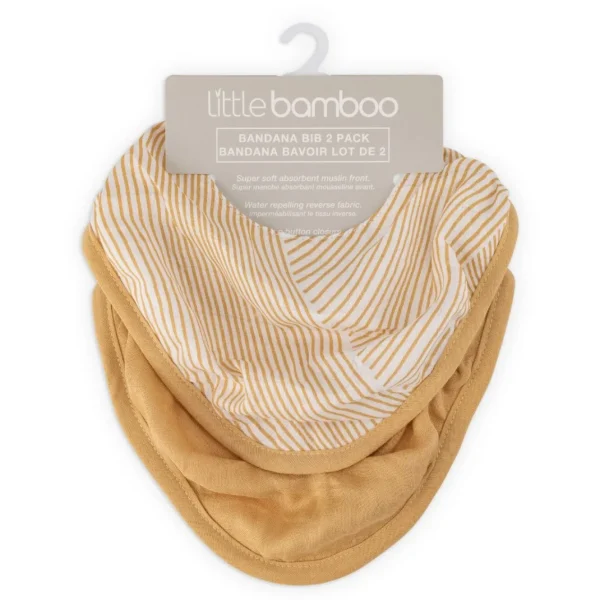 Little Linen Little Bamboo Muslin Bibs 2Pk - Marigold