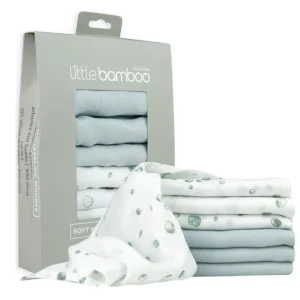 Little Linen Little Bamboo Muslin Washers 6Pk - Whisper