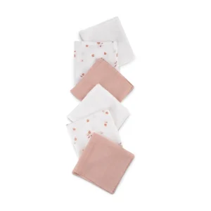 Little Linen Little Bamboo Muslin Washers 6Pk - Dusty Rose