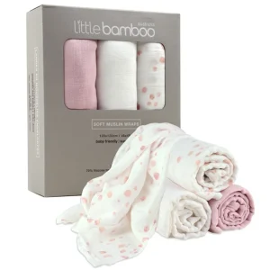 Little Linen Little Bamboo Muslin Wraps 3pk - Dusty Pink