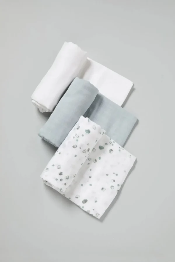 Little Linen Little Bamboo Muslin Wraps 3Pk - Whisper