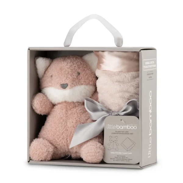 Little Linen Little Bamboo Plush & Blankie Set - Dusty Rose