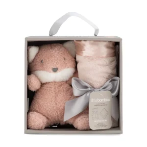 Little Linen Little Bamboo Plush & Blankie Set - Dusty Rose