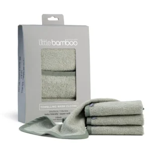 Little Linen Little Bamboo Towelling Washer 3pk - Bayleaf