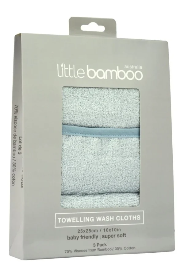 Little Linen Little Bamboo Towelling Washers - Whisper