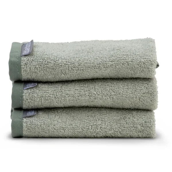 Little Linen Little Bamboo Towelling Washer 3pk - Bayleaf