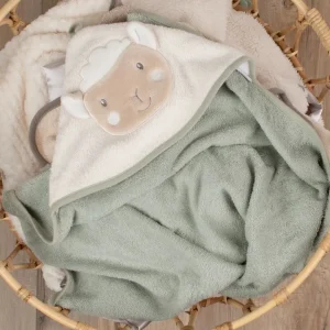 Little Linen Character Hooded Towel - Farmyard Lamb