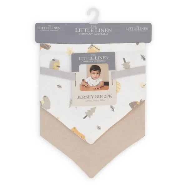 Little Linen Jersey Bib 2pk - Nectar Bear