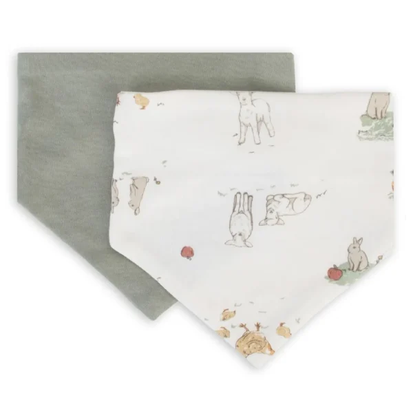 Little Linen Jersey Bib 2pk - Farmyard Lamb