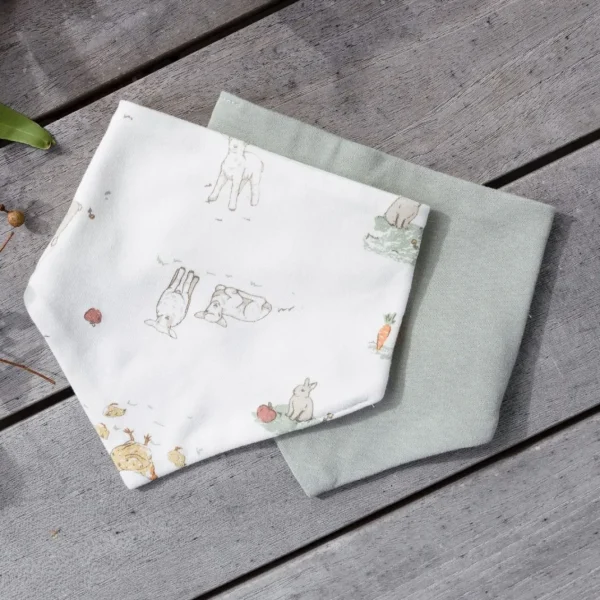 Little Linen Jersey Bib 2pk - Farmyard Lamb