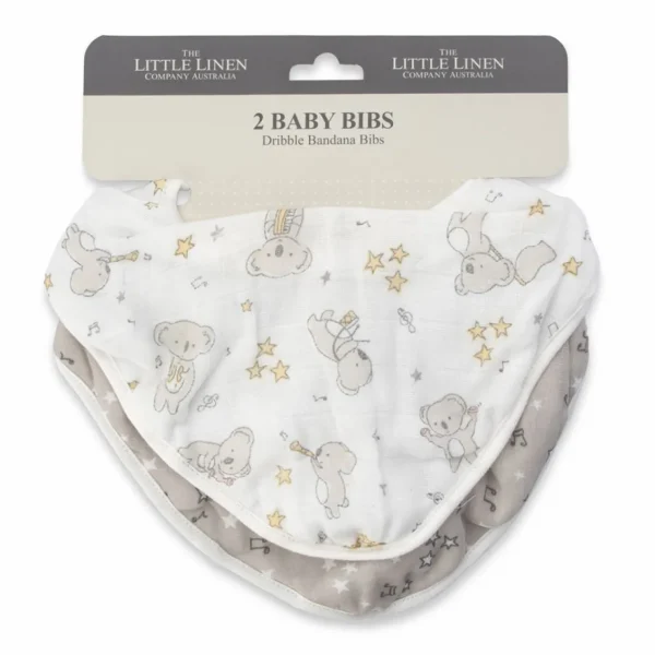 Little Linen Muslin Bib 2pk - Cheeky Koala