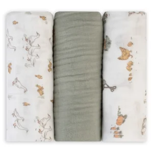 Little Linen Muslin 3pk - Farmyard Lamb