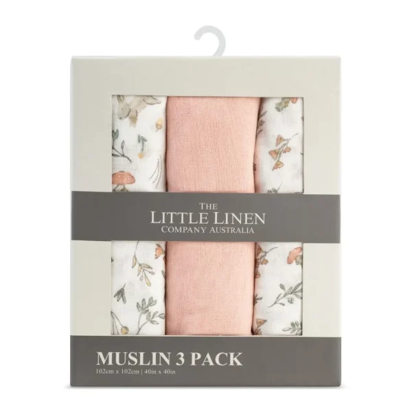 Little Linen Muslin 3pk - Harvest Bunny