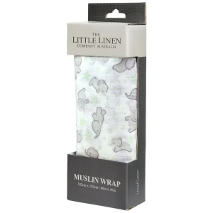 Little Linen Muslin 1Pk - Mint Elephant