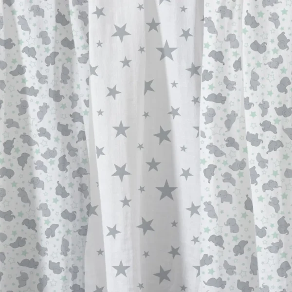Little Linen Muslin 3Pk - Mint Elephant