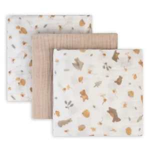 Little Linen Muslin 3pk - Nectar Bear