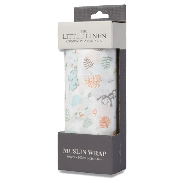 Little Linen Muslin 1Pk - Safari Bear