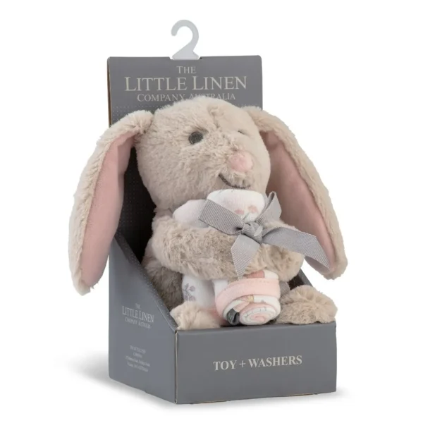 Little Linen Plush Toy & Washers - Harvest Bunny