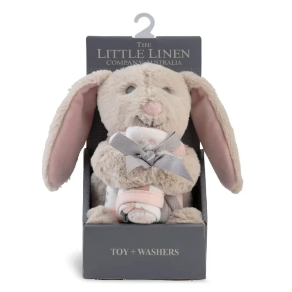 Little Linen Plush Toy & Washers - Harvest Bunny