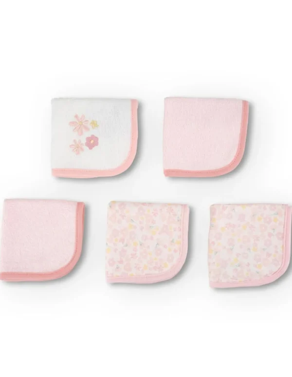 Little Linen Towelling Washer 5Pk- Ballerina Bunny