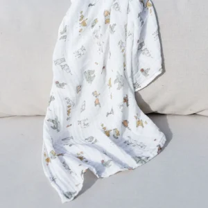 Little Linen LL MUSLIN 1PK FARMYARD LAMB