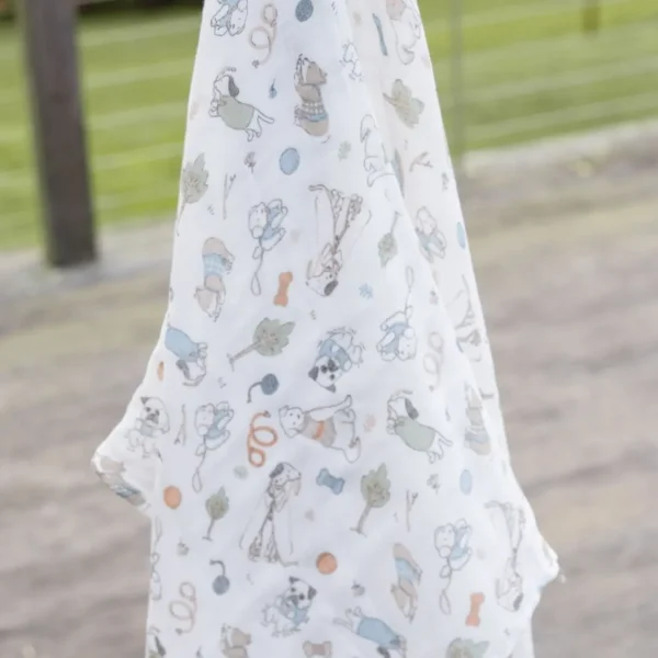 Little Linen LL MUSLIN 1PK FARMYARD LAMB