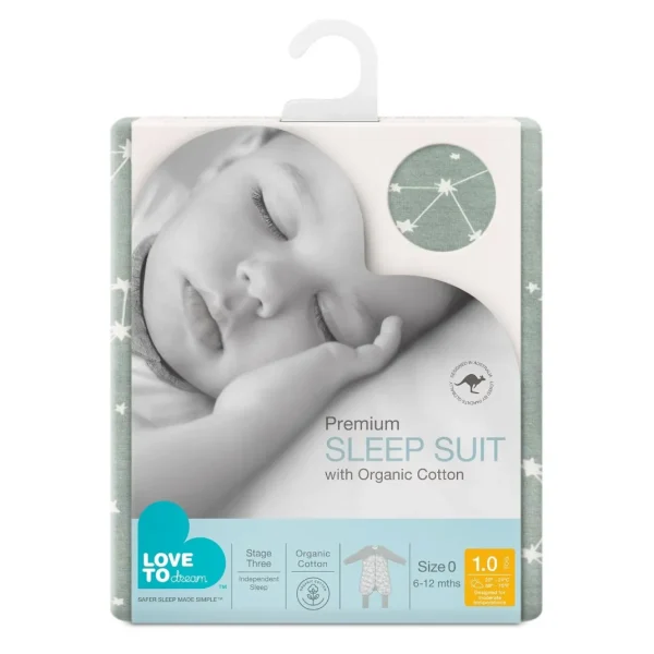 Love To Dream Sleep Suit™ Organic Long Sleeve 1.0 TOG - Stellar Olive