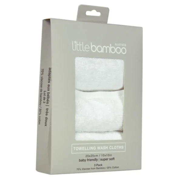 Little Linen Lt Bamboo Towelling Washer 3Pk