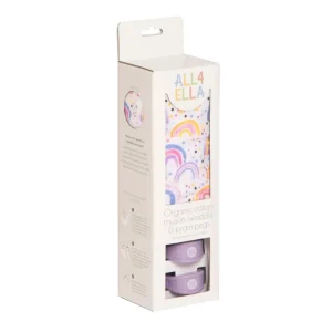 All4Ella Muslin & 2 Pram Peg Box Set - Watercolour rainbow