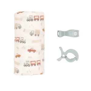 All4Ella Muslin & 2 Pram Peg Box Set - Trucks