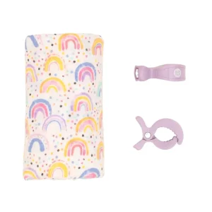 All4Ella Muslin & 2 Pram Peg Box Set - Watercolour rainbow