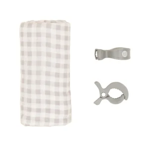 All4Ella Muslin & 2 Pram Peg Box Set - Gingham Grey